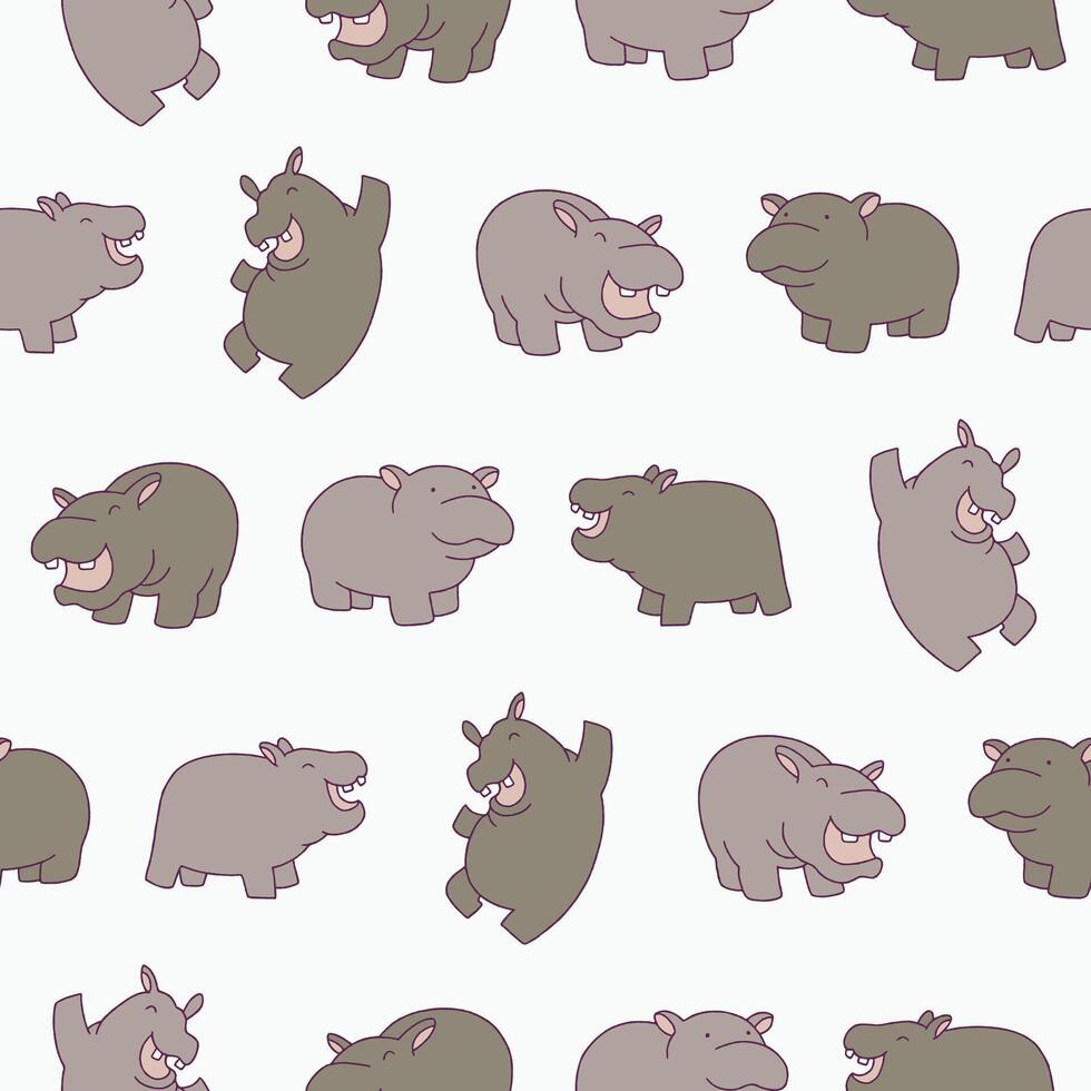 Hippo Seamless Pattern Background for Print Fabric Surface Fashion Wrapping vector