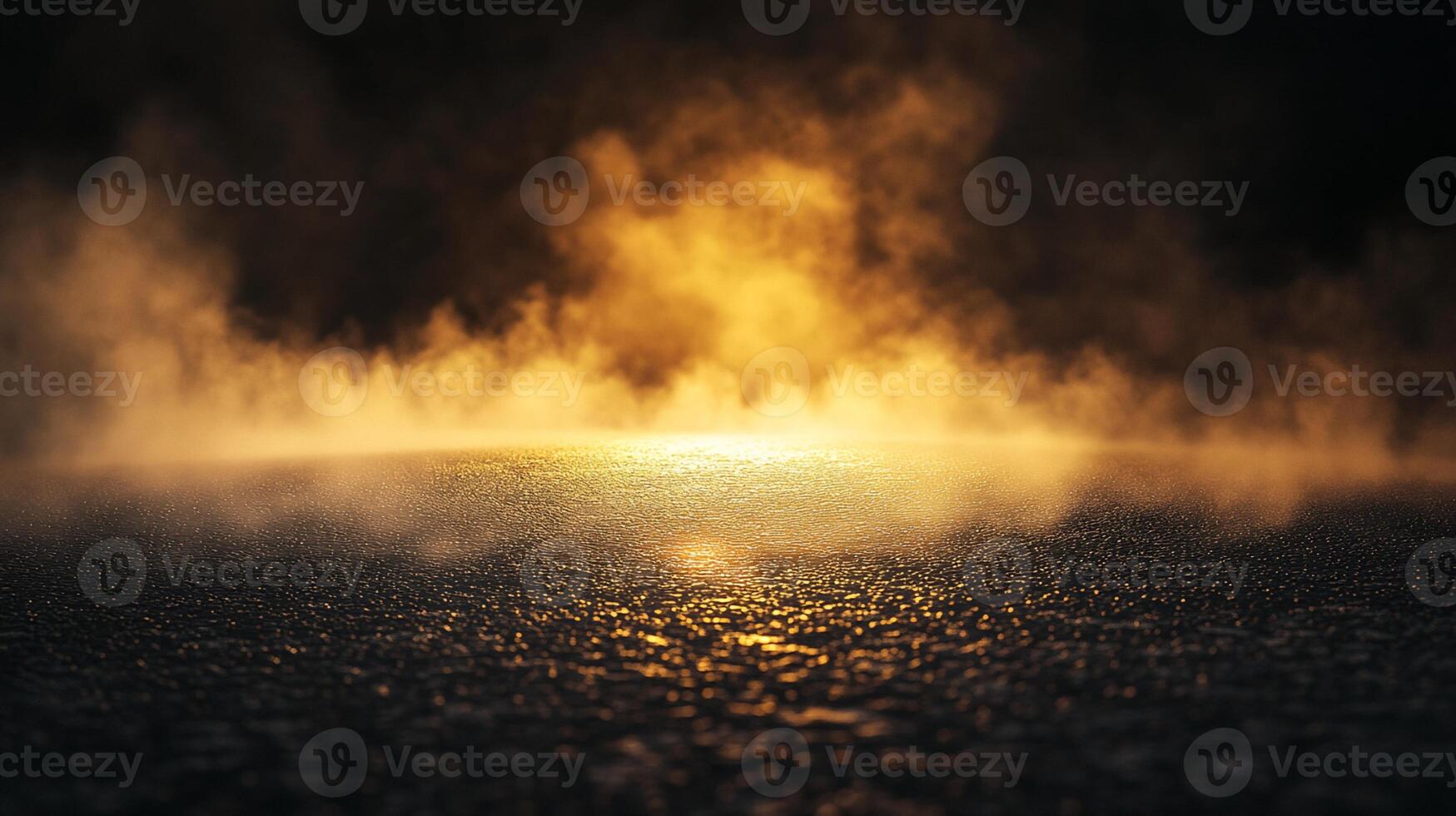 Dark Surface with Golden Light and Haze photo