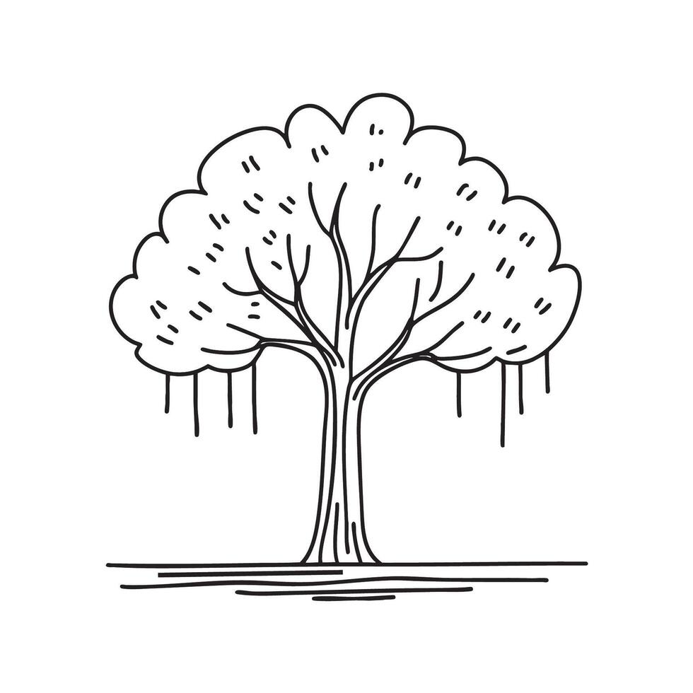 A tree with gently sagging branches vector