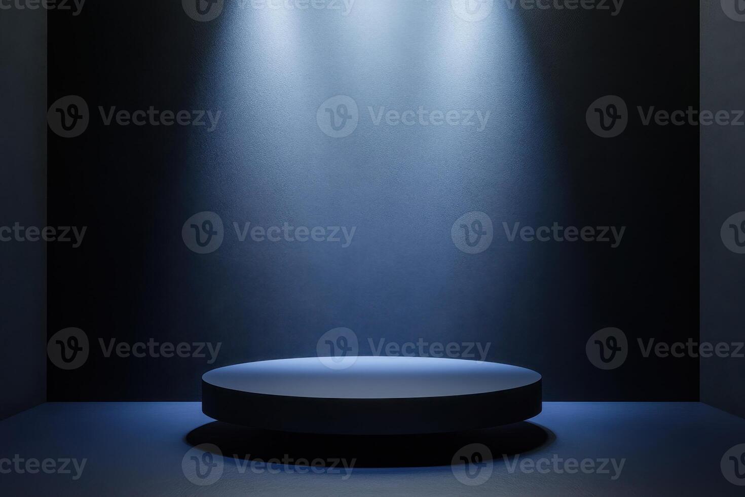 an empty stage with a spotlight shining on it photo