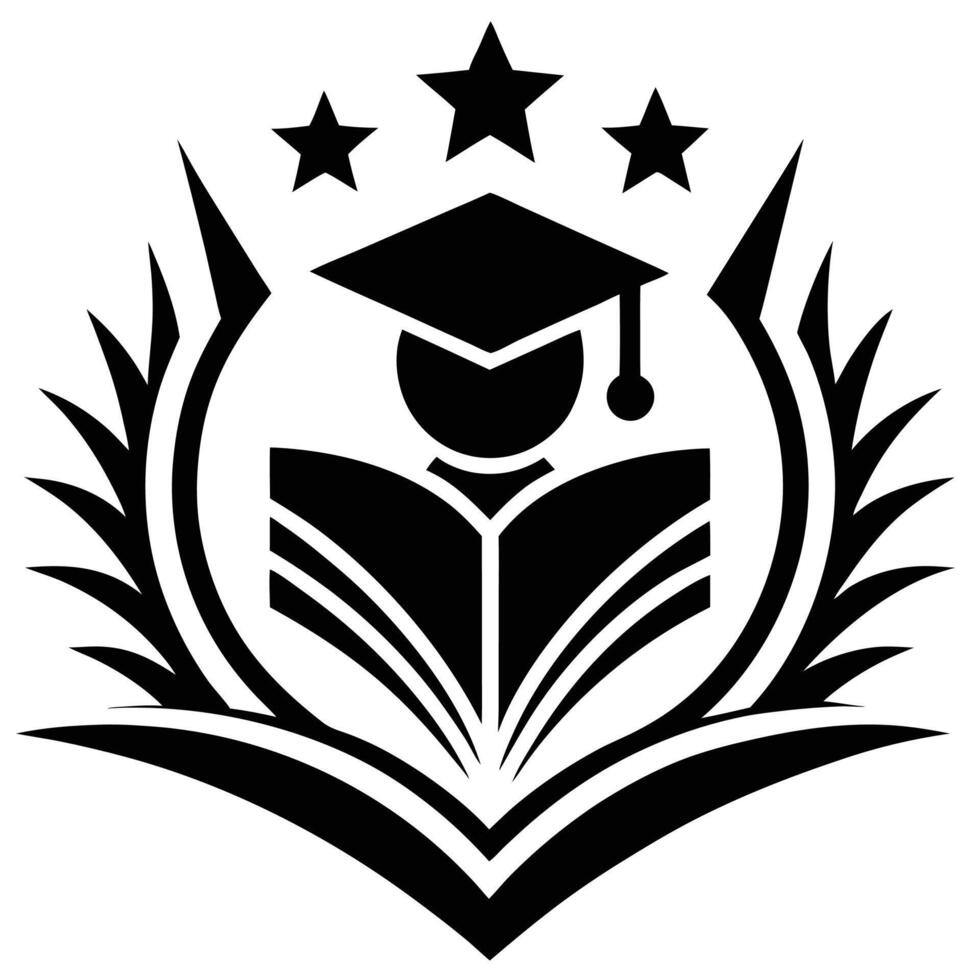 Elegant illustration representing knowledge education and academic achievement with stars and laurel wreath vector