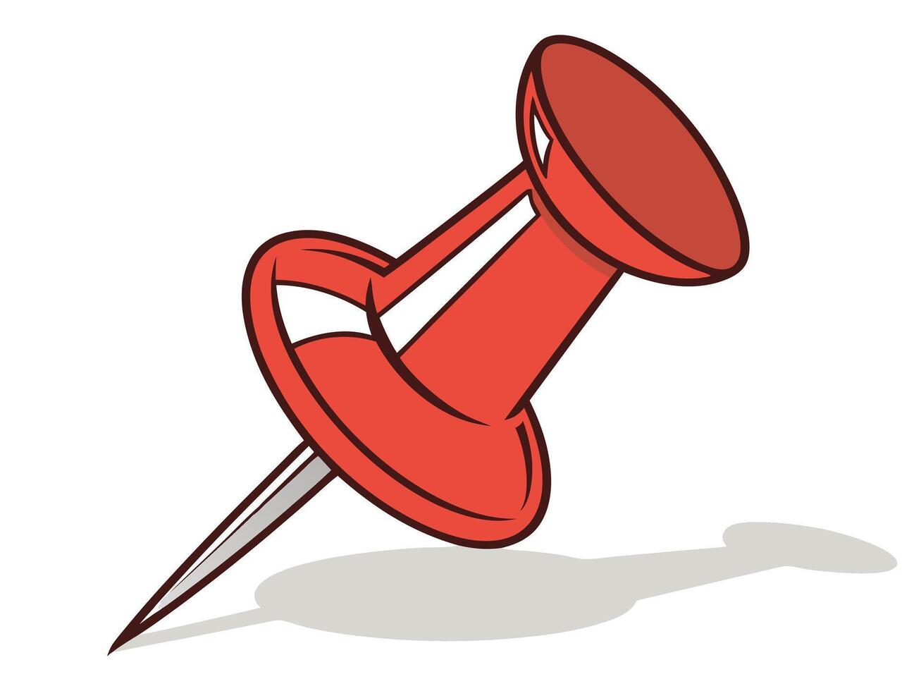 A red push pin illustration for office stationery and presentation board purposes vector
