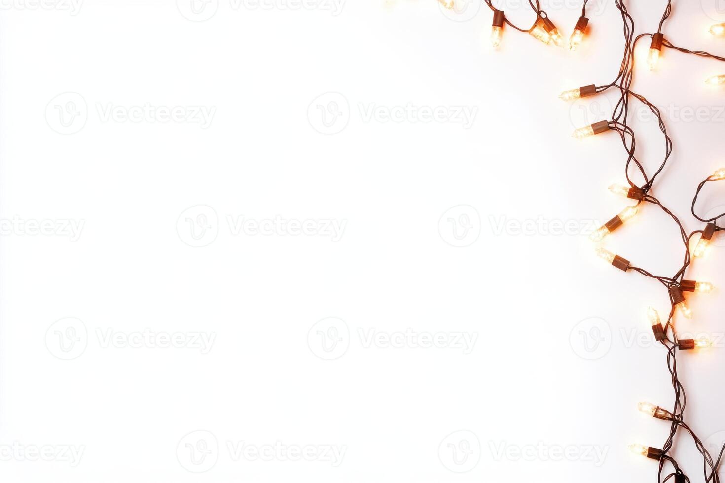 christmas lights on a white background photo