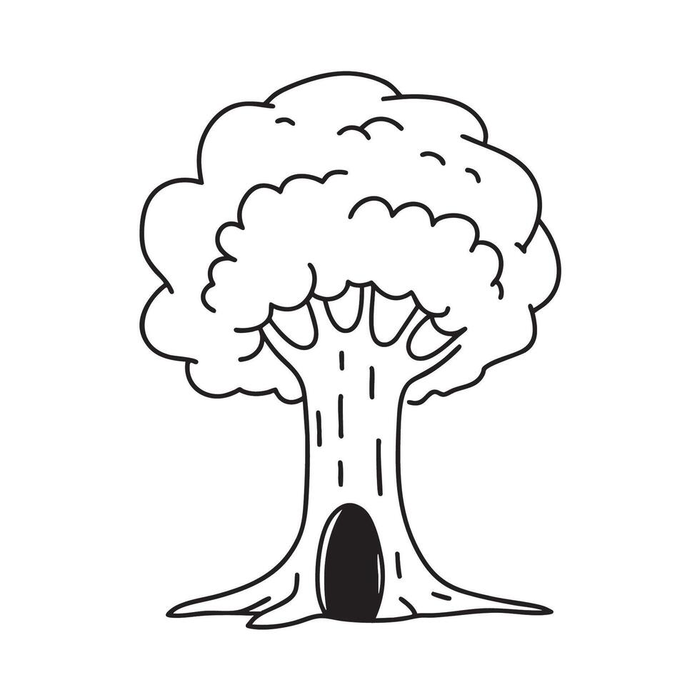 A tree with a hollow in its trunk vector