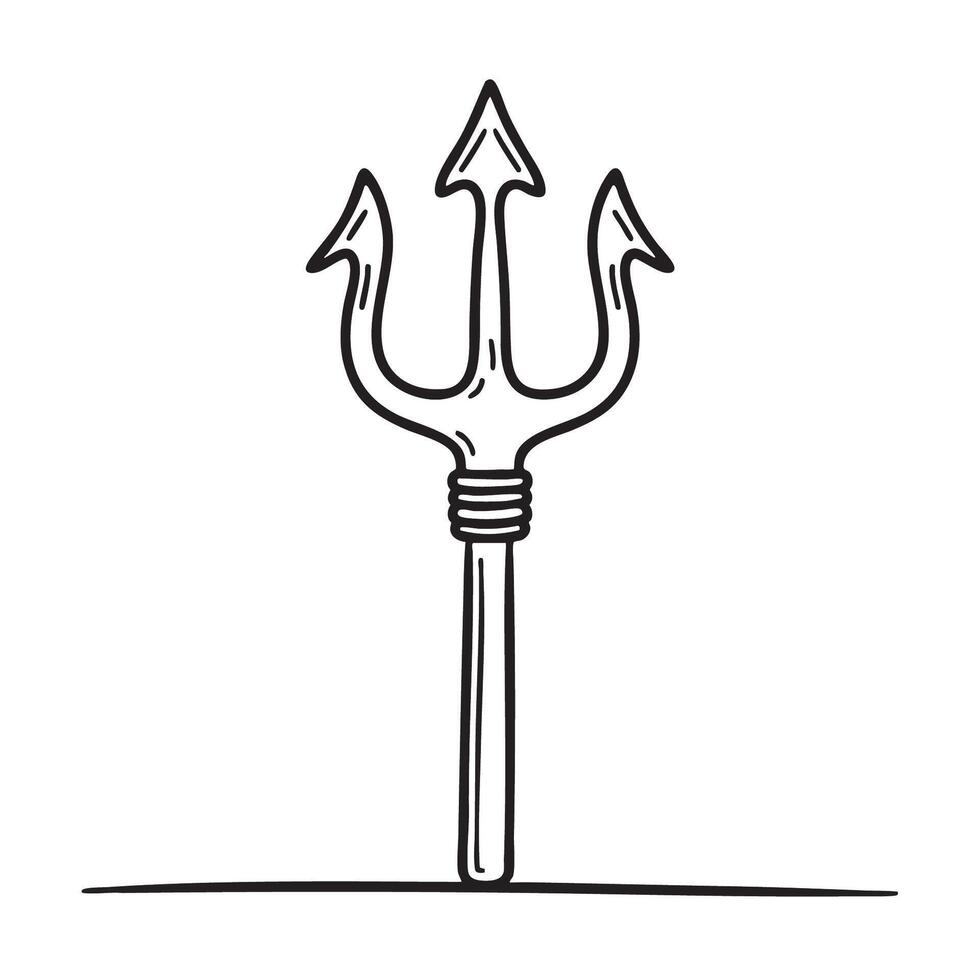 A trident with bent prongs vector