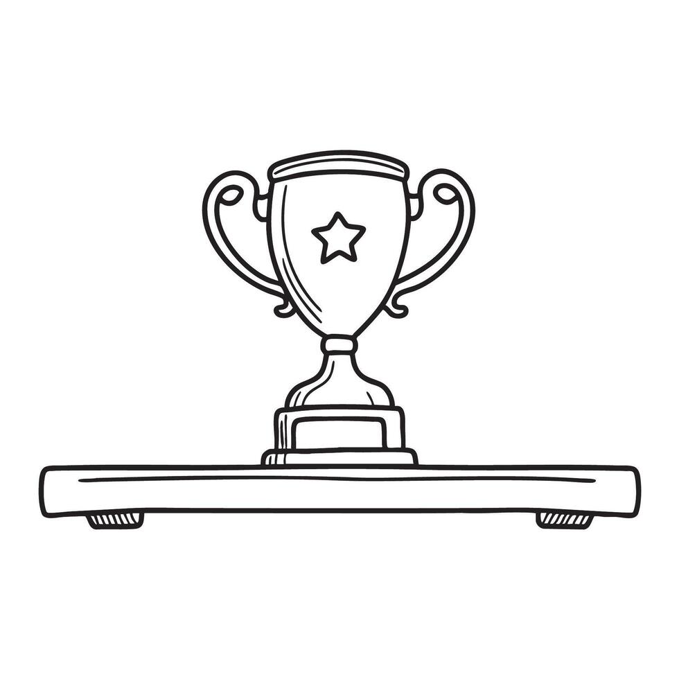 A trophy on a shelf edge vector