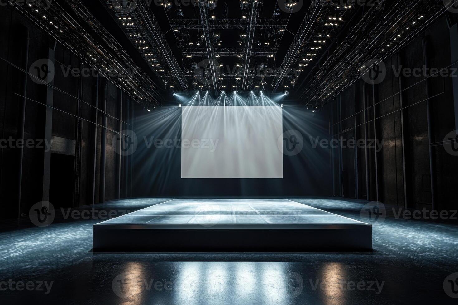 empty stage with a spotlight on it photo