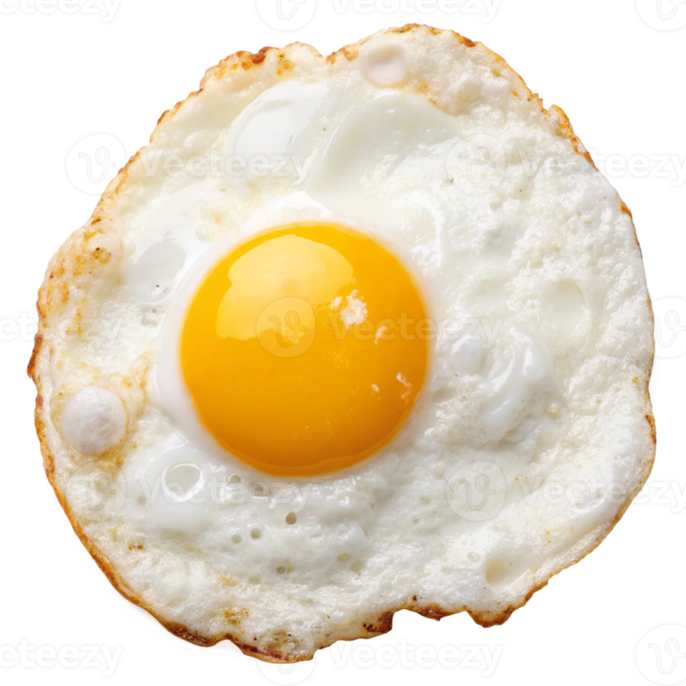 Close-up of a perfectly cooked fried egg. png