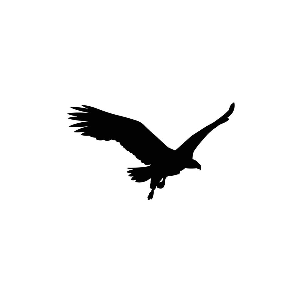 Eagle Gliding Forward Silhouette vector