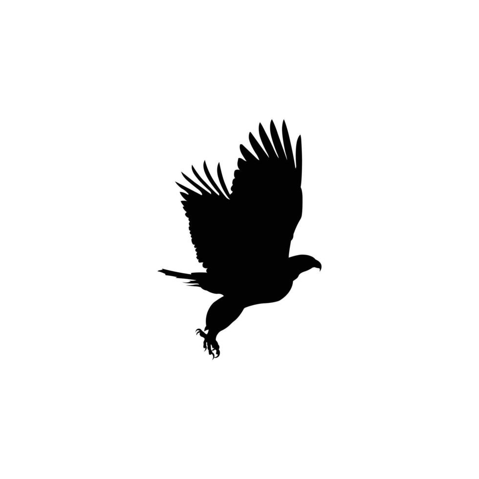 Eagle Flying Side View Silhouette vector