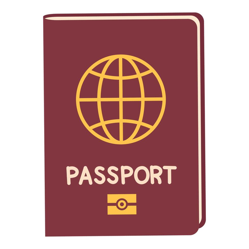 Passport on white background. International travel document illustration for tourism, visa, immigration and identification concepts vector