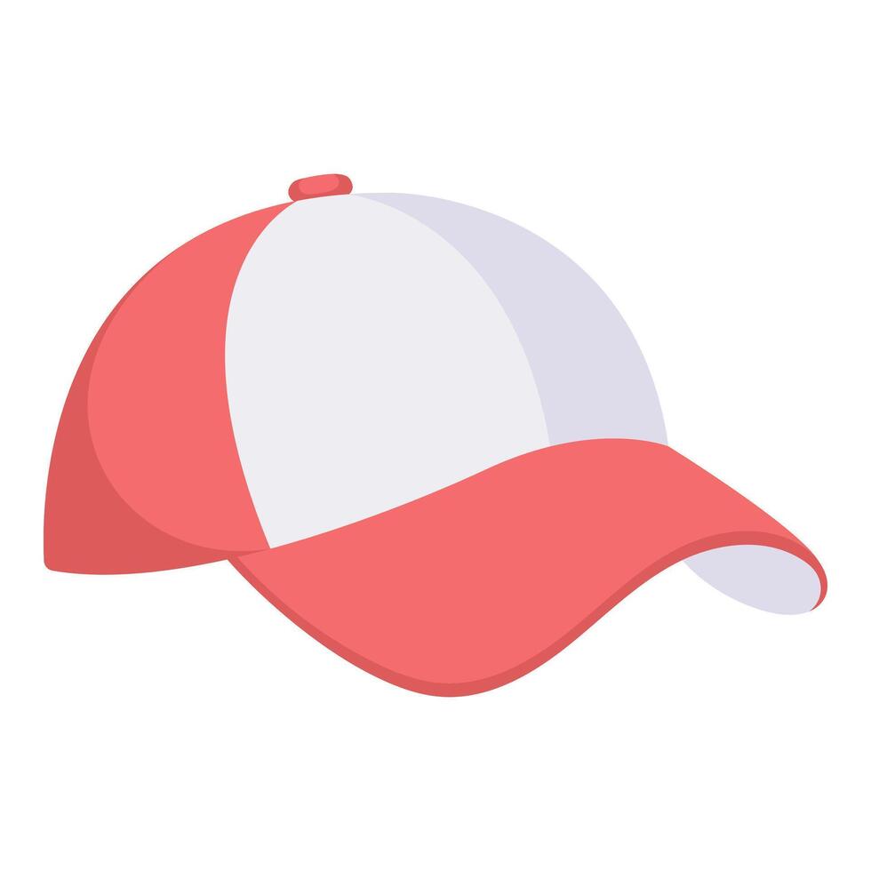 Flat illustration of baseball cap. Sports accessory isolated on white background vector