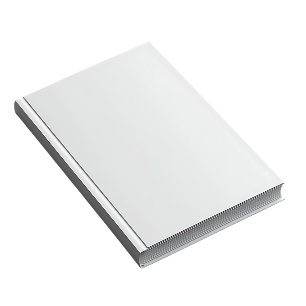 Blank book mockup isolated on transparent background png