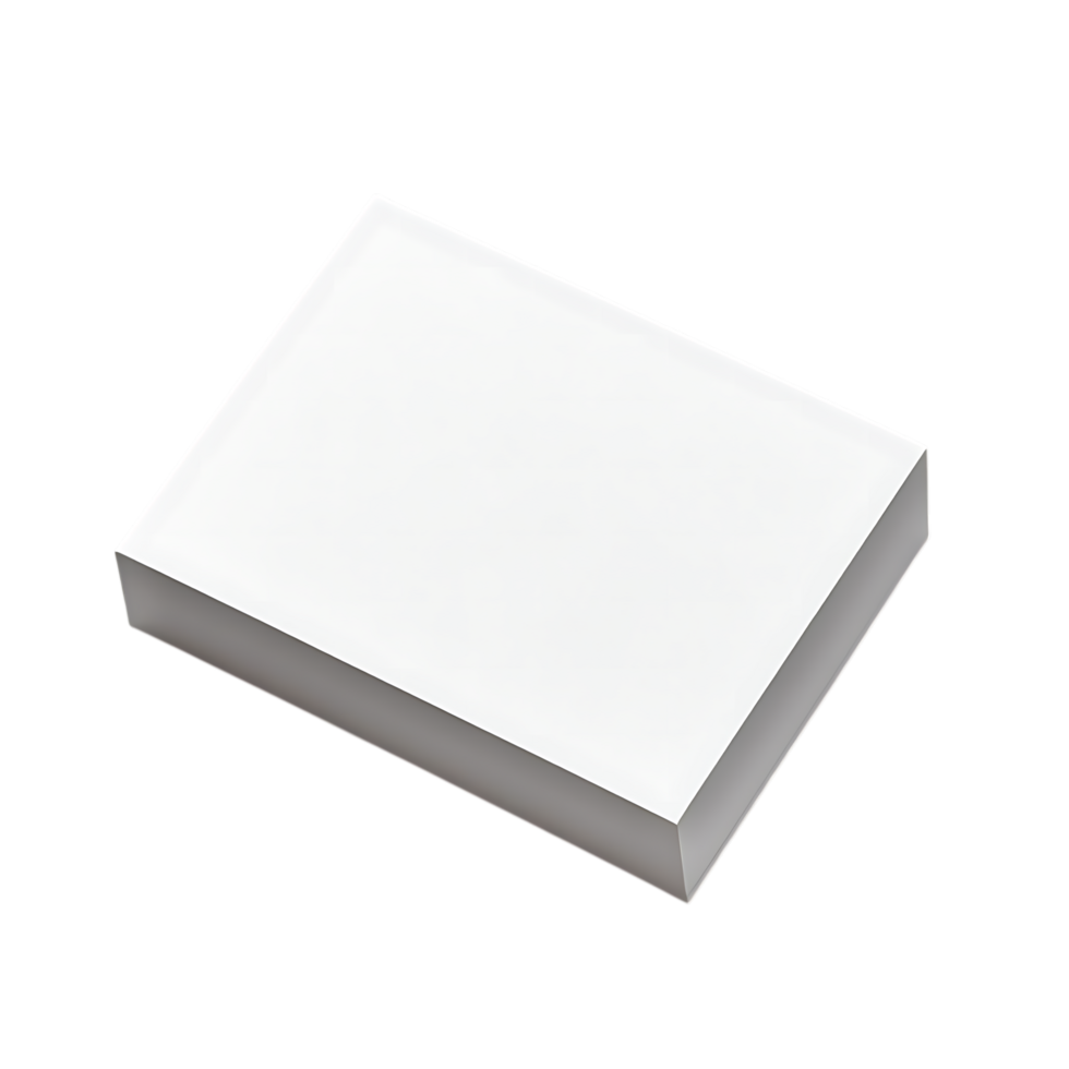 Blank white rectangular box isolated on transparent background png