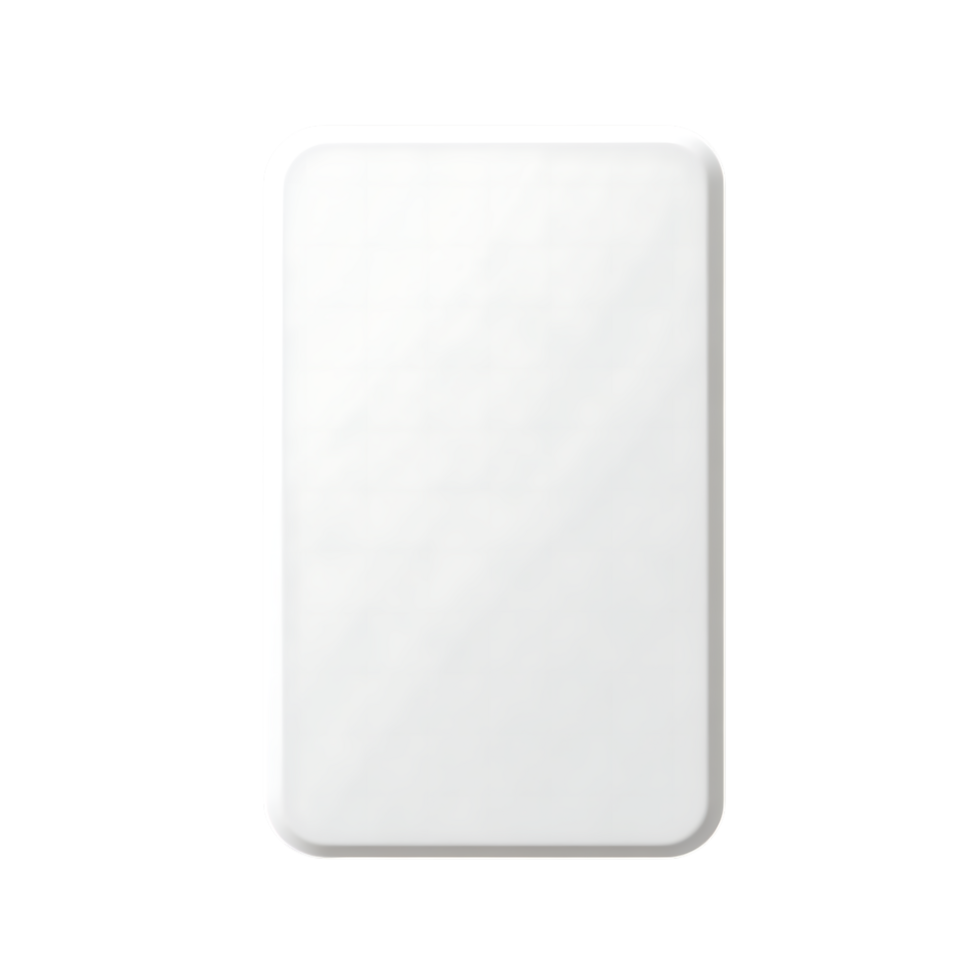 White rectangular tray isolated on transparent background png