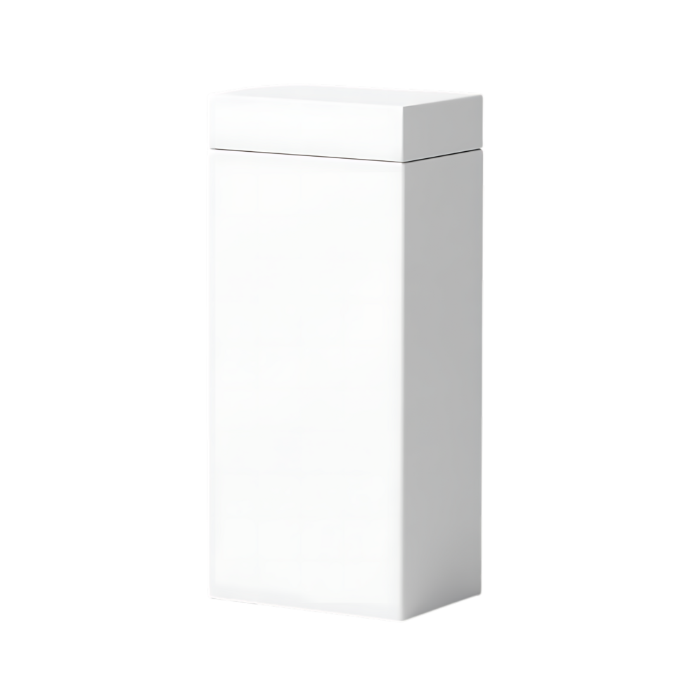 White rectangular box mockup isolated on transparent background png