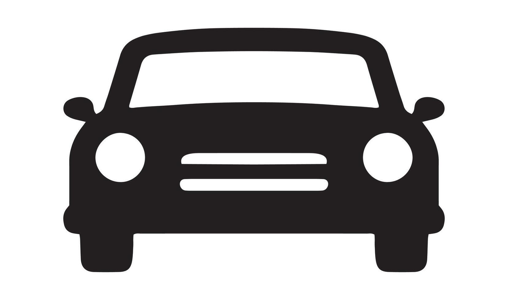 silhouette cartoon front view car icon. Perfect for graphic and web. vector