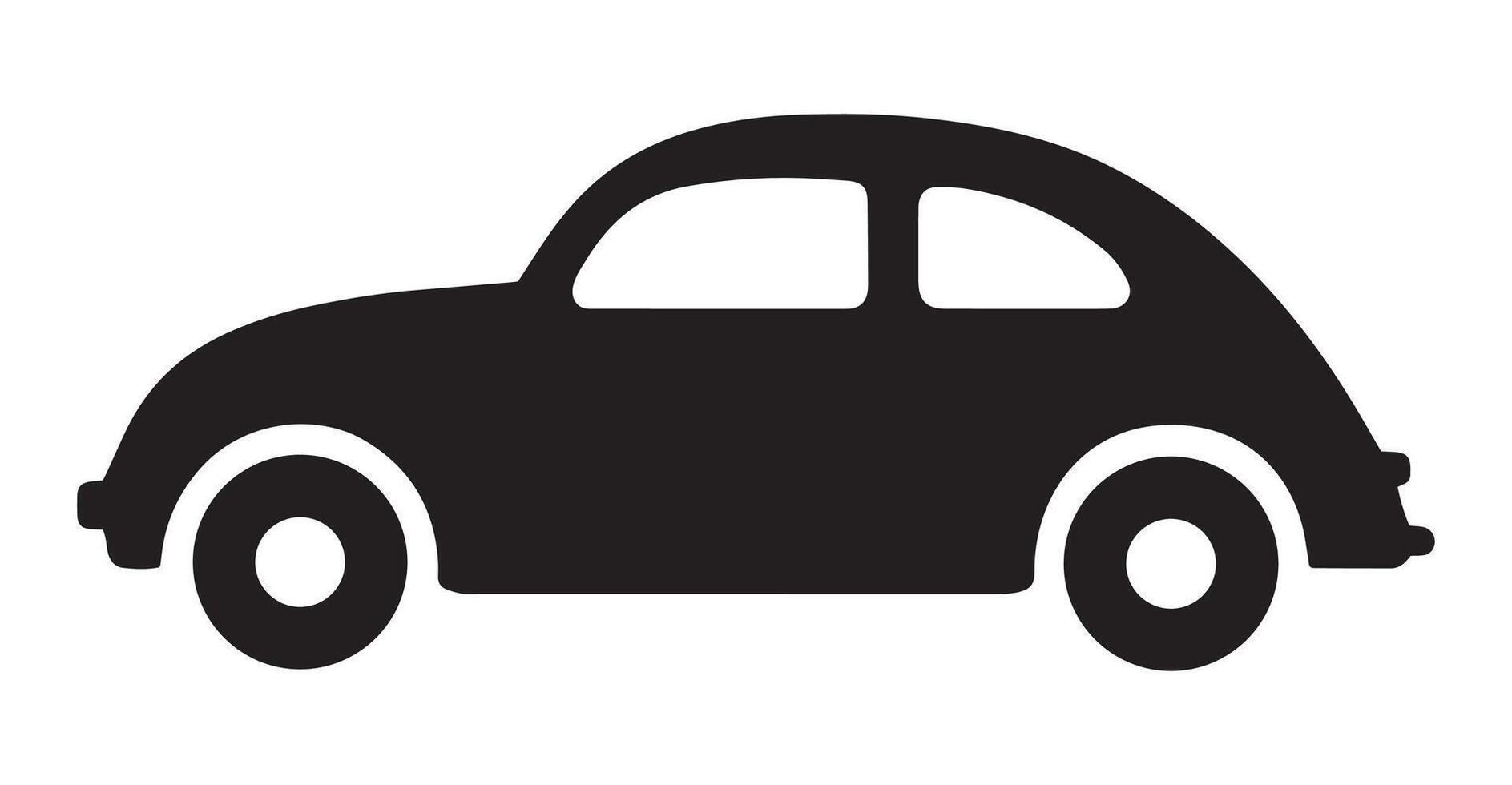 Vintage silhouette side view car icon. Perfect for graphic and web. vector