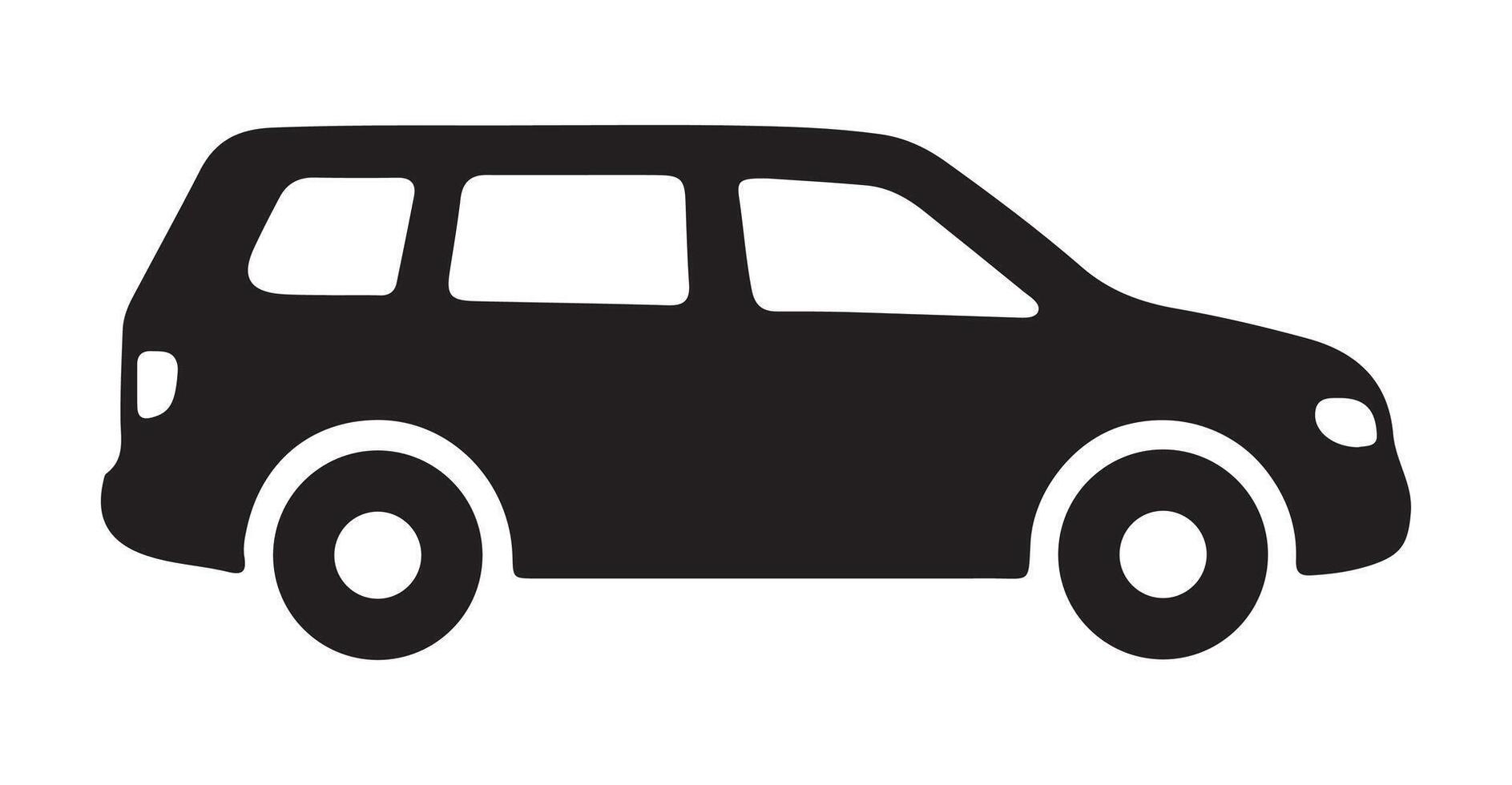 Side view stylish car silhouette icon. Perfect for graphic and web. vector