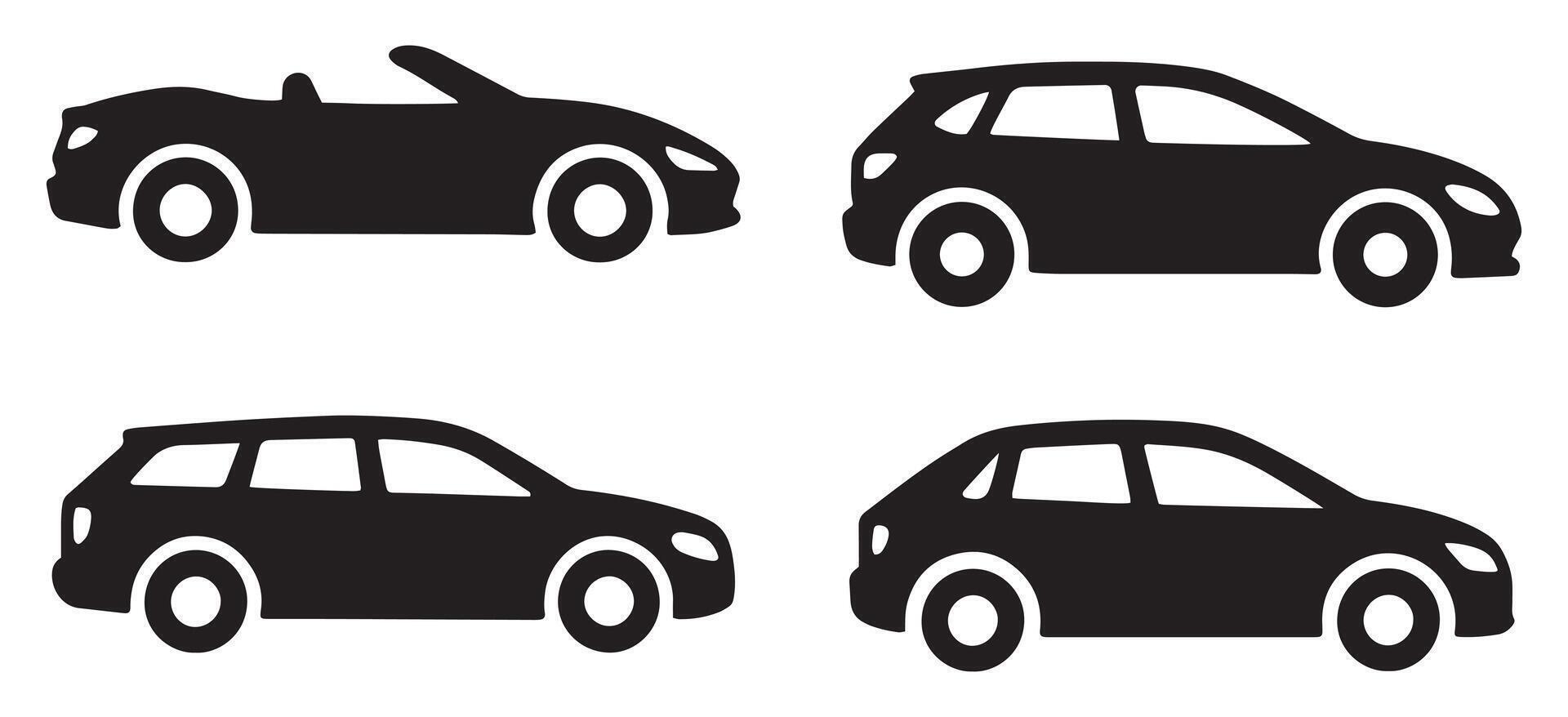 Silhouette car icon set illustration vector