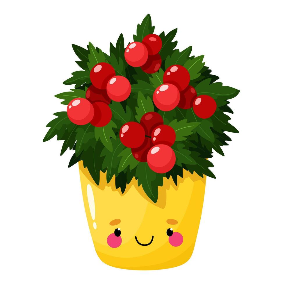 Tomato with fruits in a pot vector