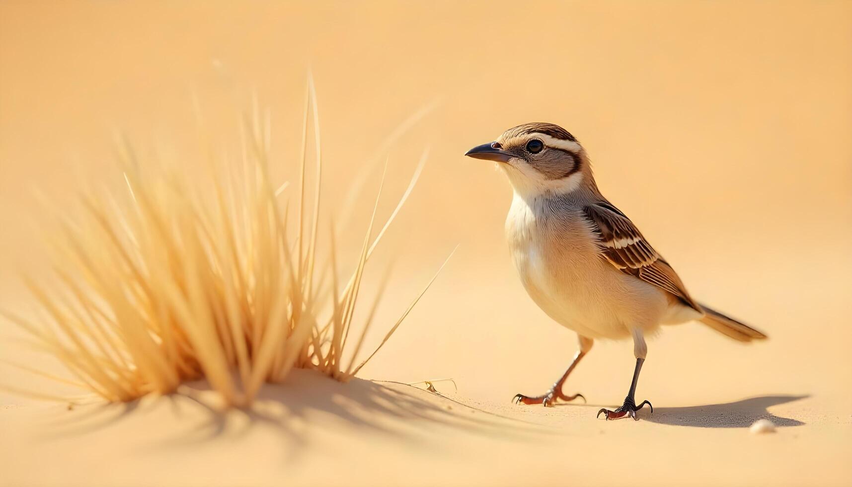 Desert Bird Perched on Sand photo