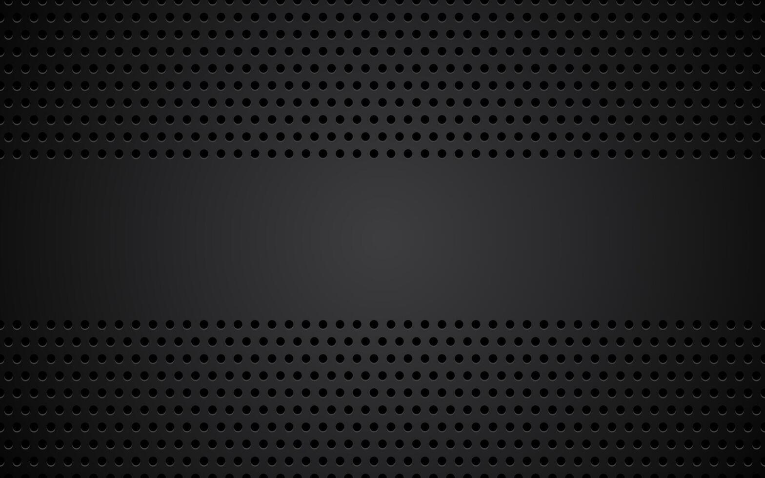 Perforated black metallic background with blank space for your text. Abstract wallpaper. illustration vector