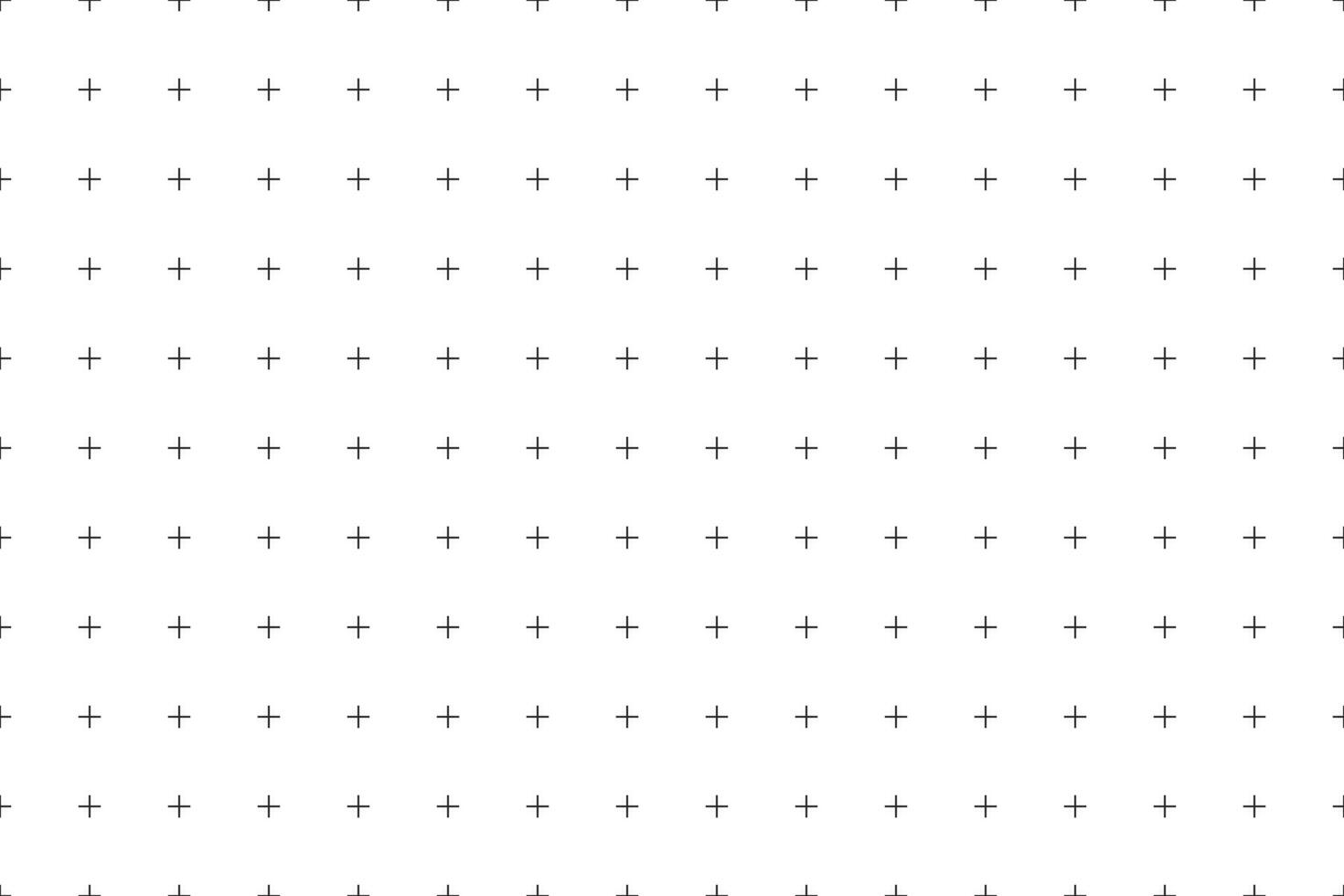 Geometric seamless pattern made from simple crosses isolated on white background. Monochrome texture illustration vector