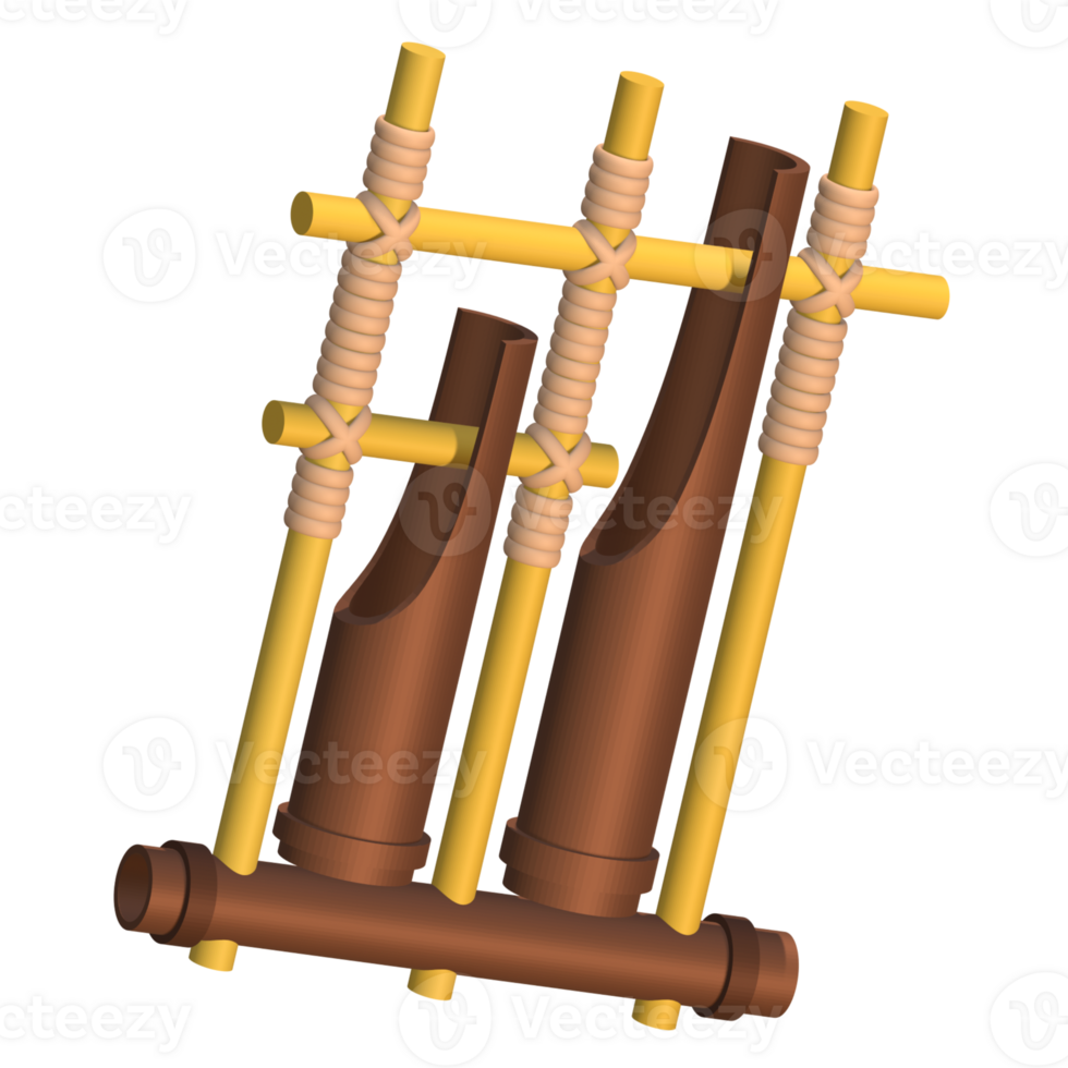 3D Angklung Of Traditional Musical Instruments png