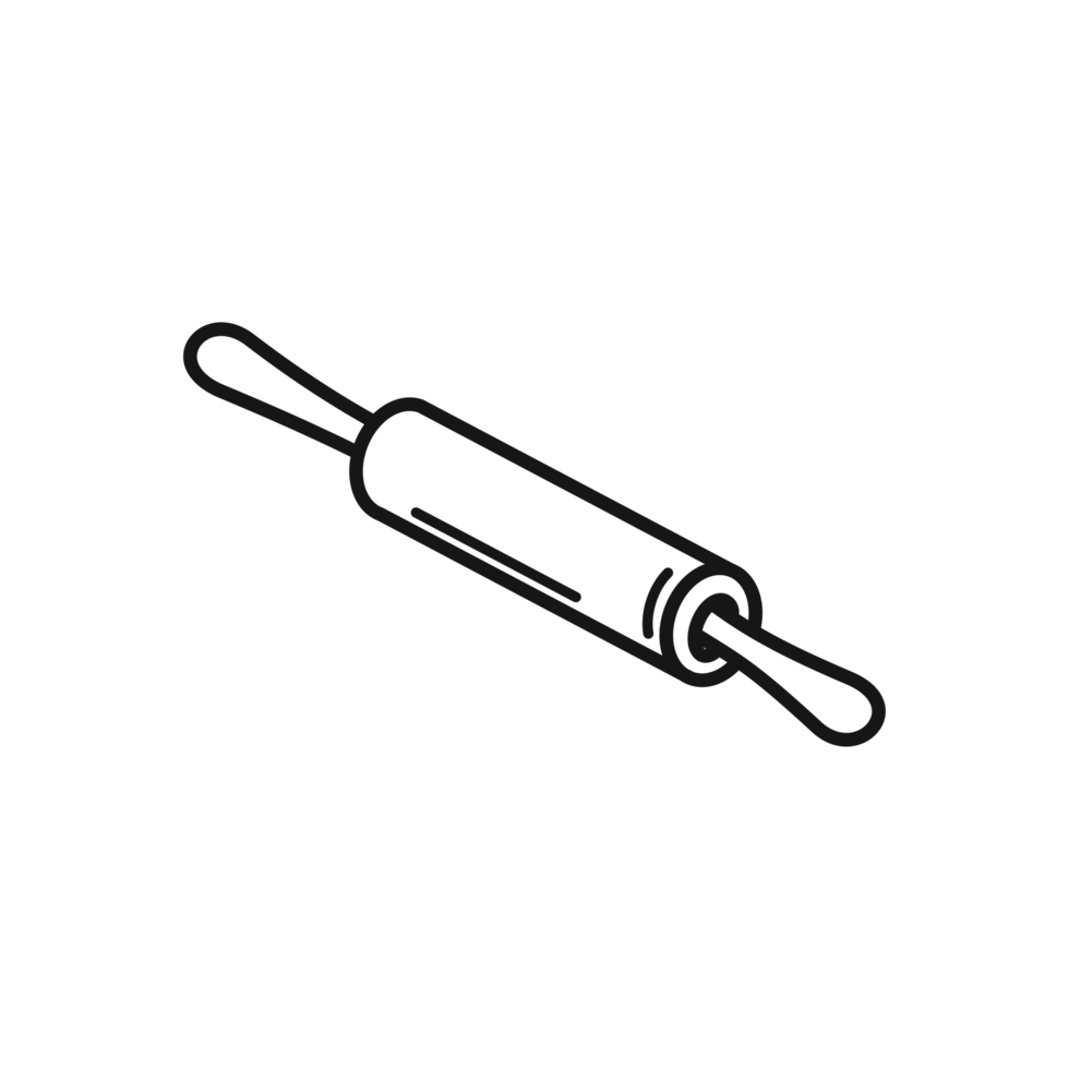 Rolling Pin Simple Baking Utensil Line Art png