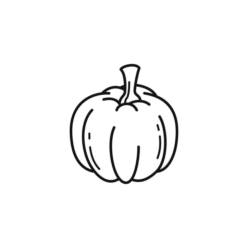 Outline Illustration of Pumpkin simple line art png
