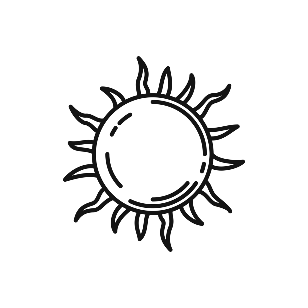 Sun Outline Design and Summer Symbol png