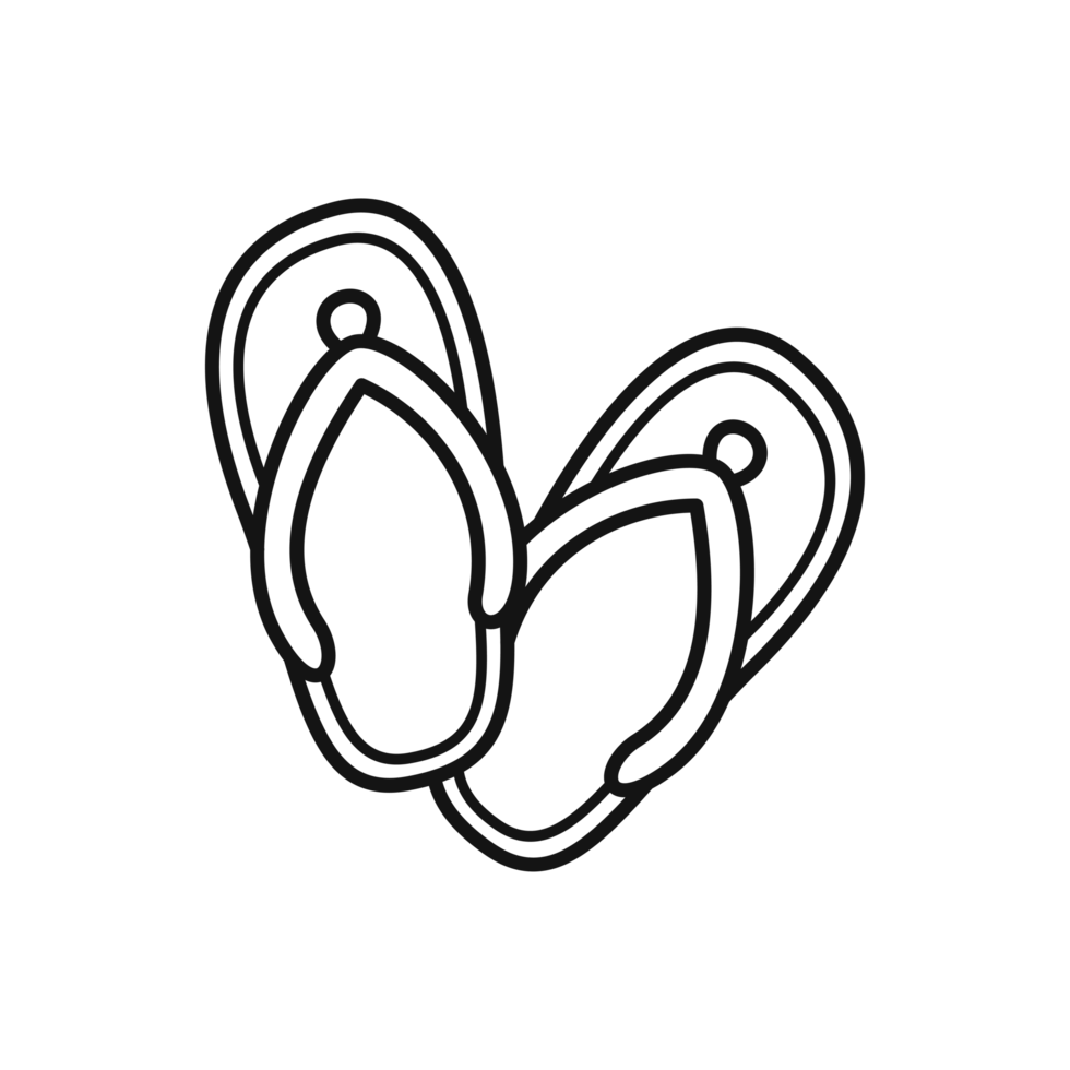 Flip Flop Outline Summer Footwear Design png
