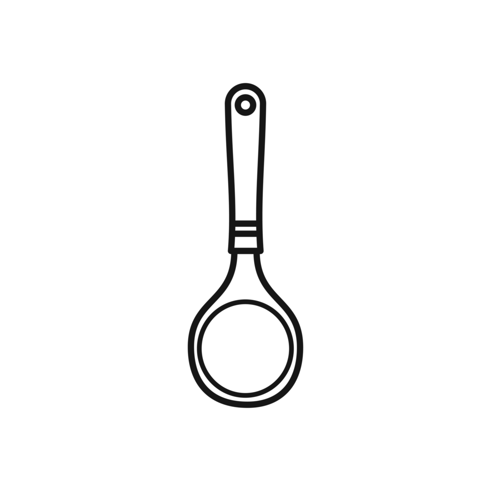 Simple Soup Spoon Sketch Kitchen Utensil Line Art png