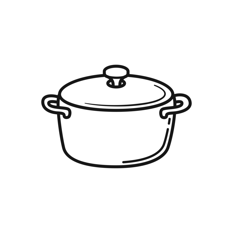 Cooking pot outline design png