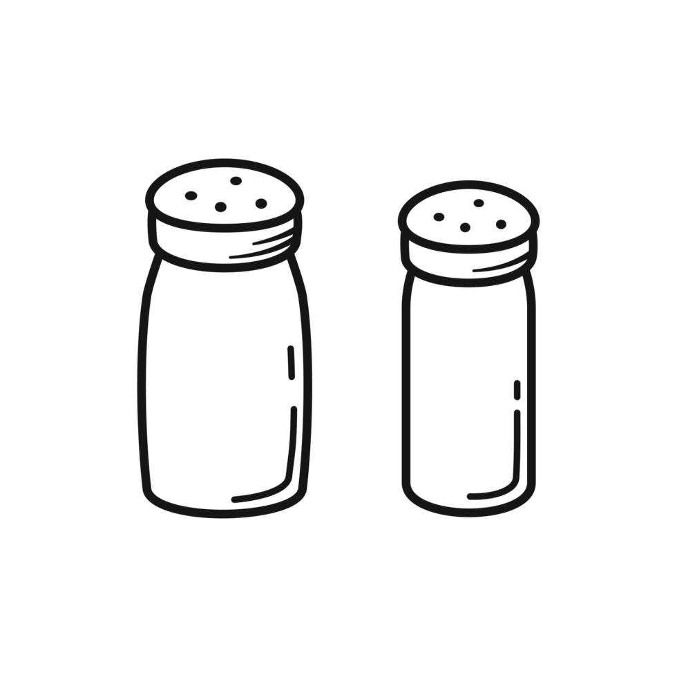 Salt and Pepper Shakers Sketch Line Art png