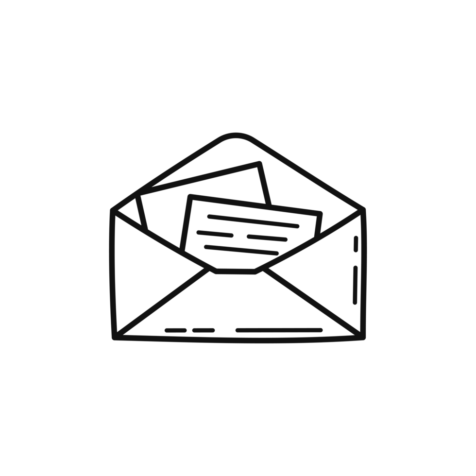 Open Envelope with Letter png