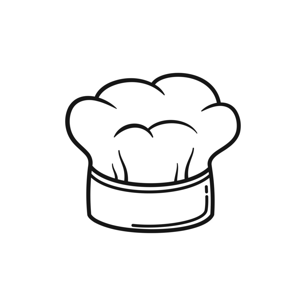 Chef Hat Doodle Culinary Line Art Illustration png