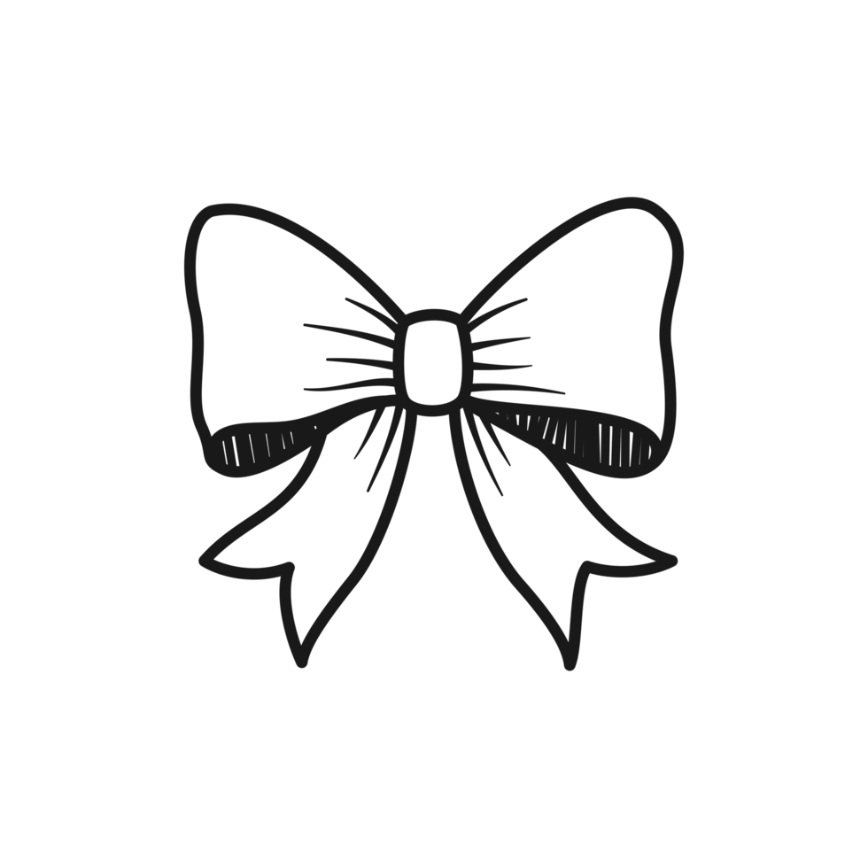 Bow Ribbon Design and Gift Element Hand Drawn png