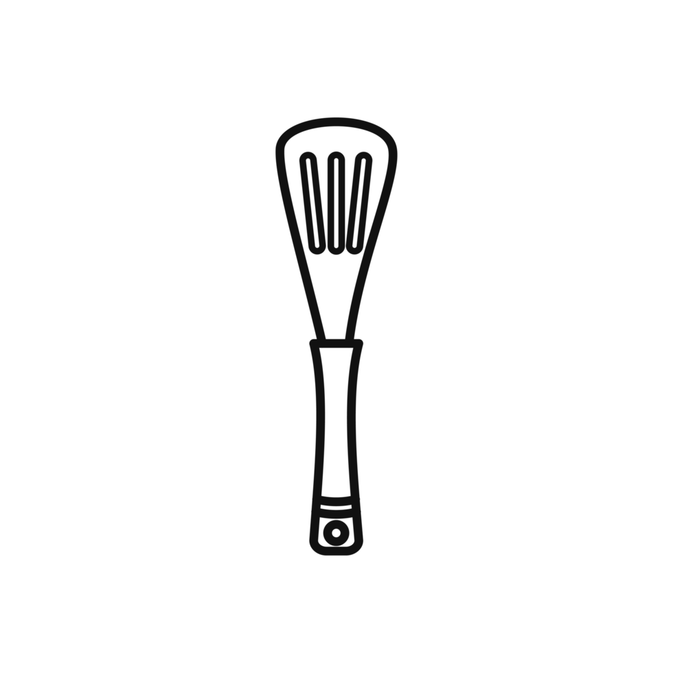 Slotted Spatula Sketch Kitchen Utensil Line Art png
