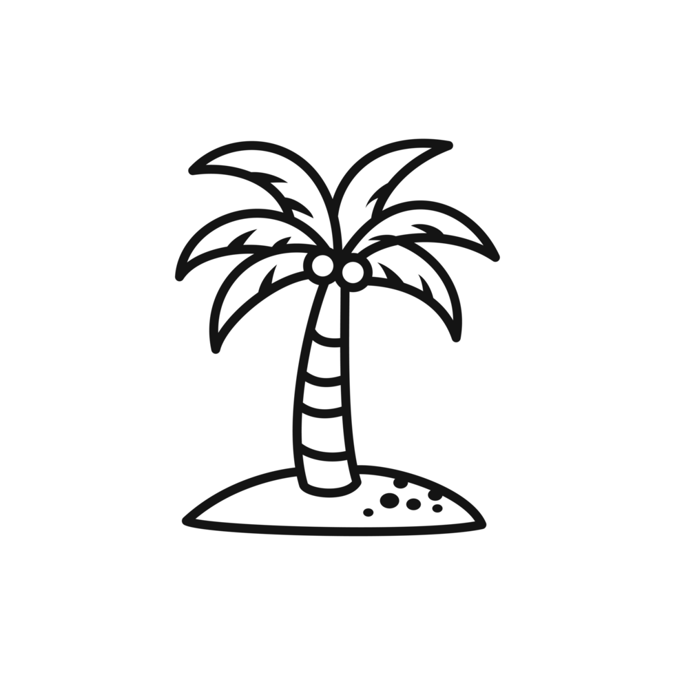 Coconut Tree Outline Tropical Icon Design png