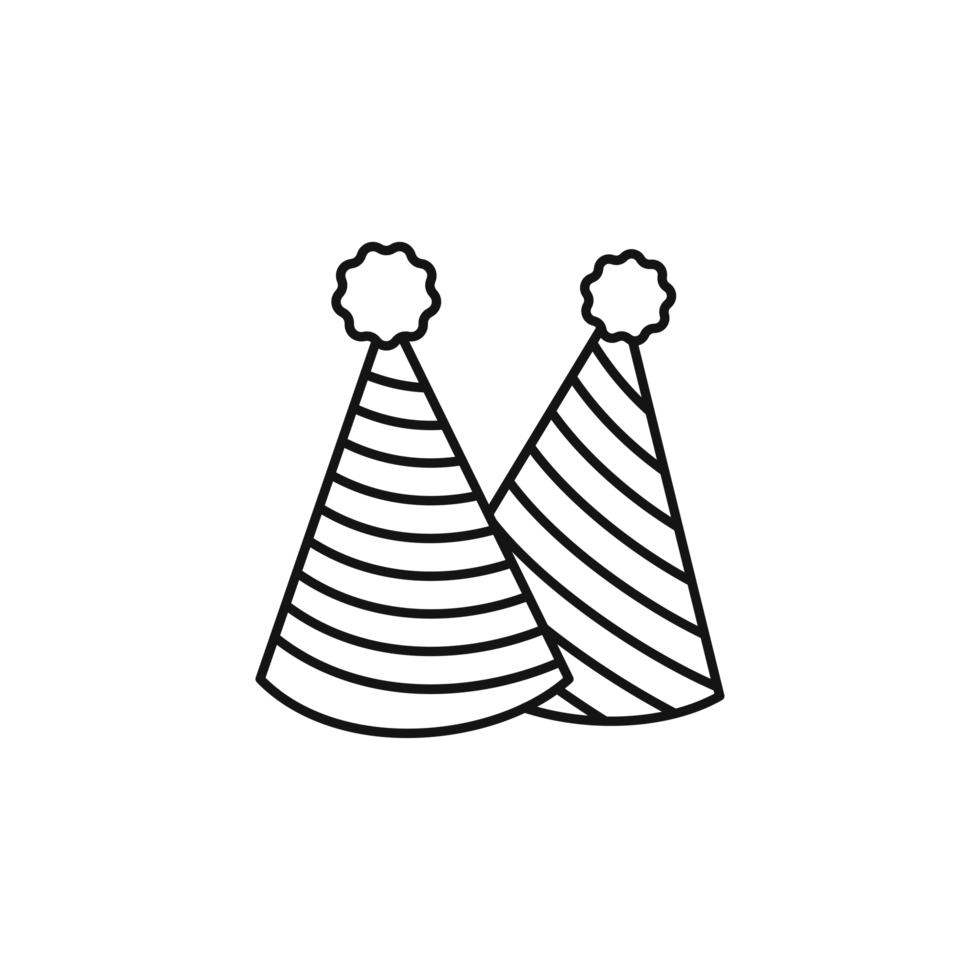 Party Hat Simple Outline Illustration png