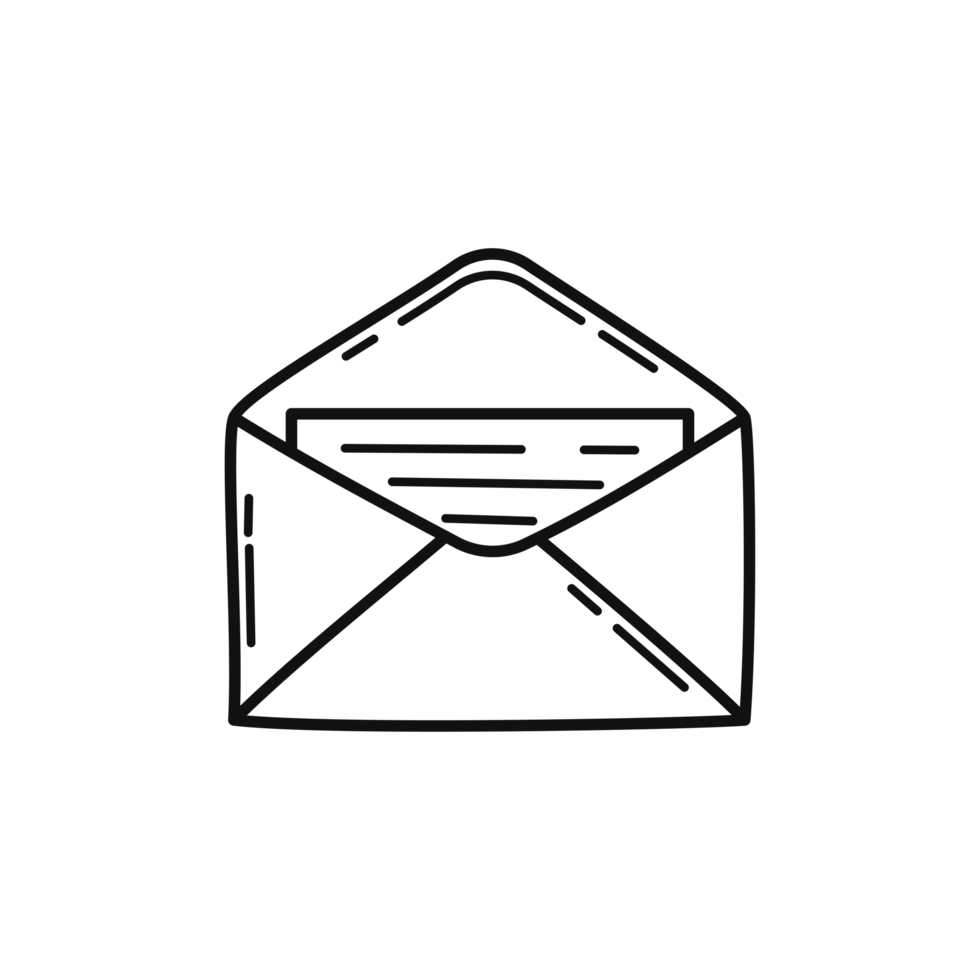 Open Envelope Letter Outline Design png