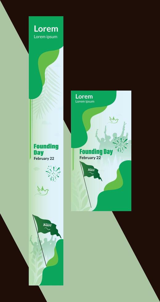 Celebrating Saudi Arabia's Founding Day with Festive Banners vector