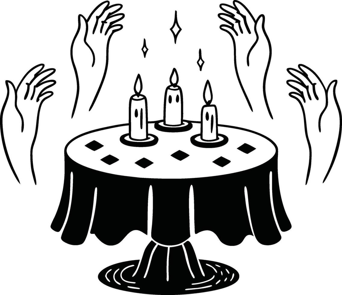 Ghostly Dance Table Silhouette vector