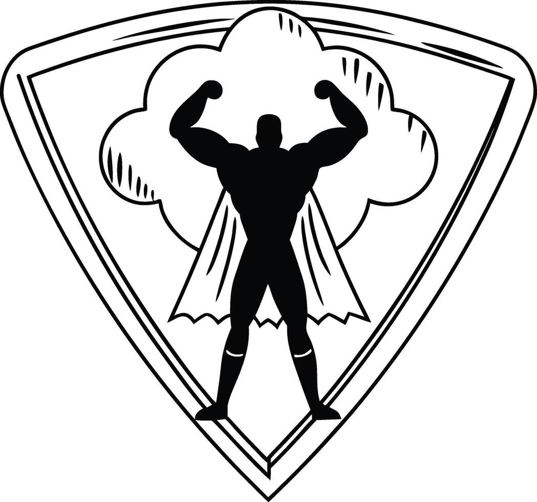 Heroic Strength Silhouette vector