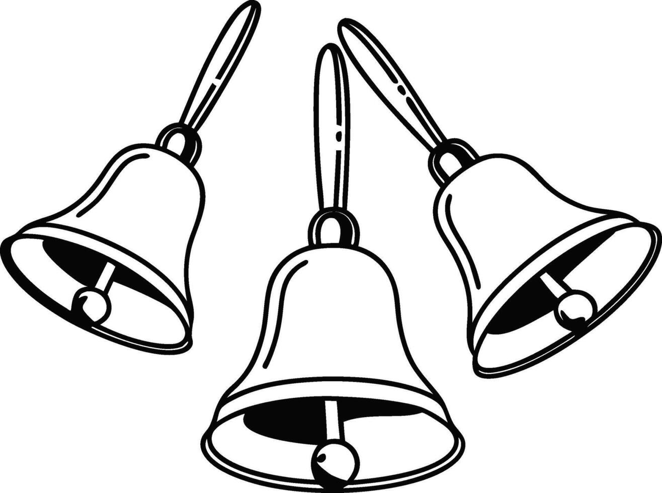Bell Set Of Silhouette vector