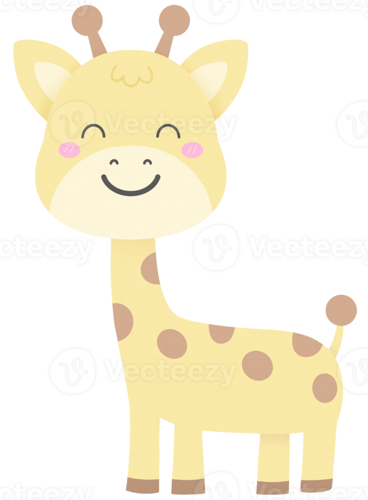 Giraffe Tiny Cute Animal Kids Illustration style png