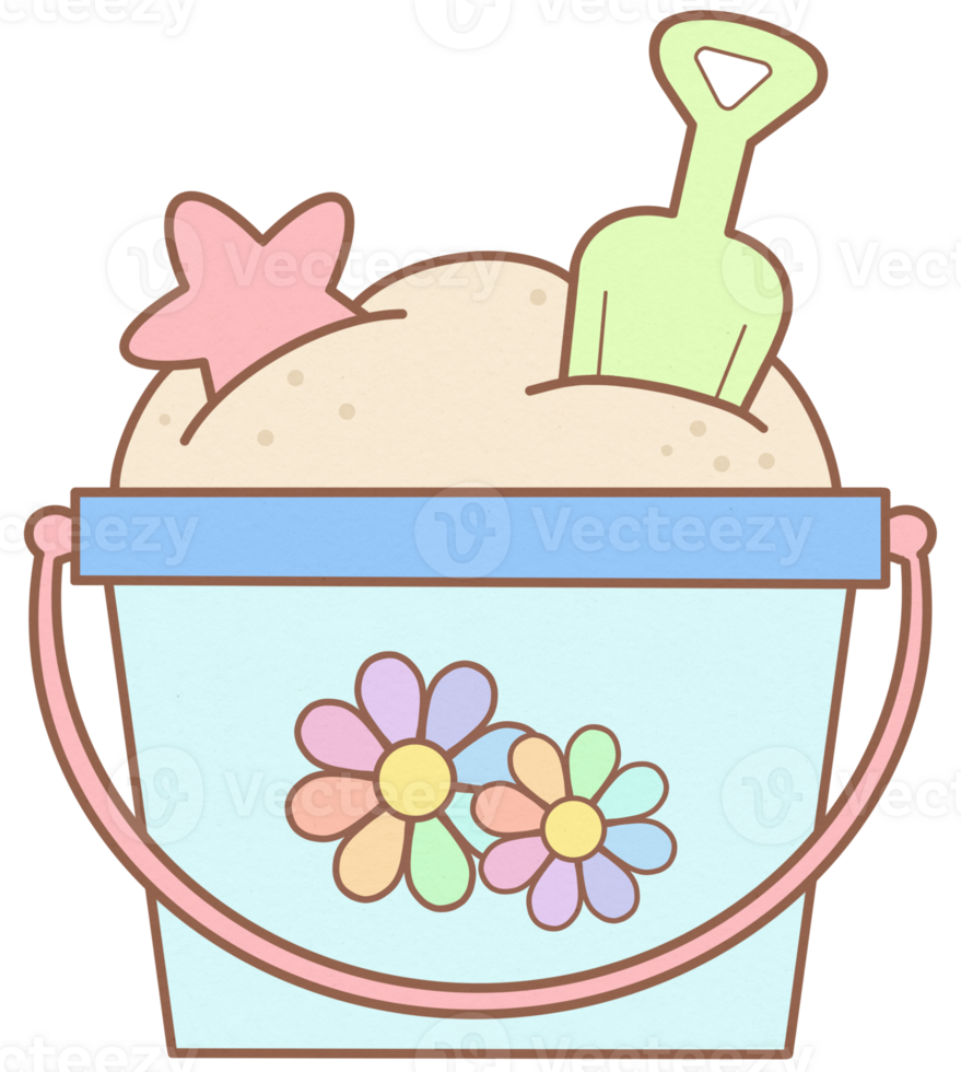 Cute Summer Beach Buckets And Shovels png