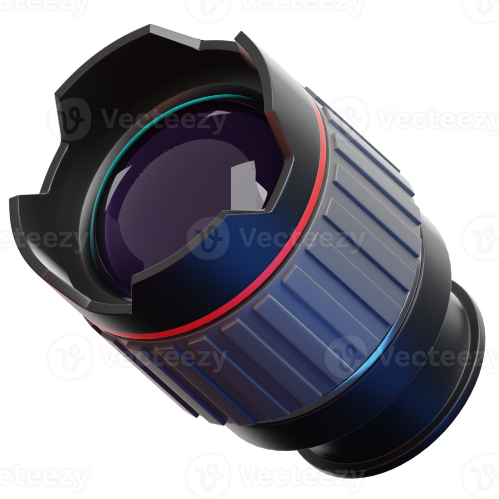 3D Lens of Vision, This close-up view of the lens presents the intricate design and functionality of a camera accessory, essential for capturing life's moments. png